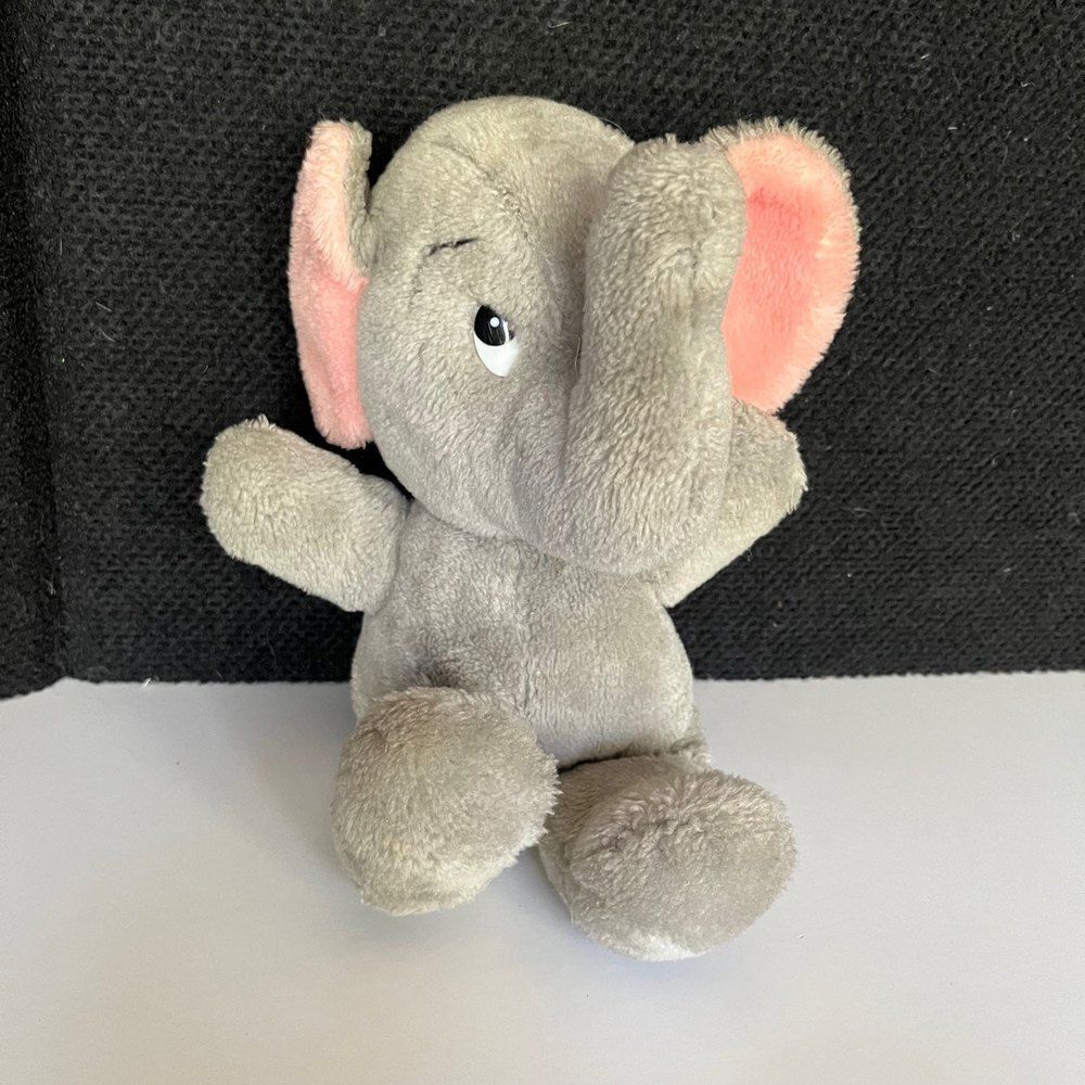 Vintage 1978 Fun Farm elephant Plush stuffed animal toy. Rough loved condition.